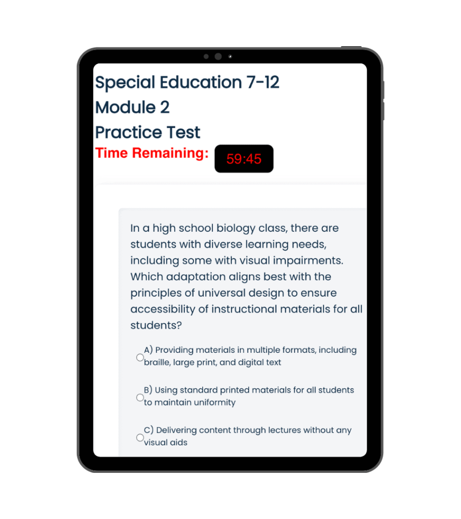 Special Education 7-12 Module 2 PECT Exam Practice Test