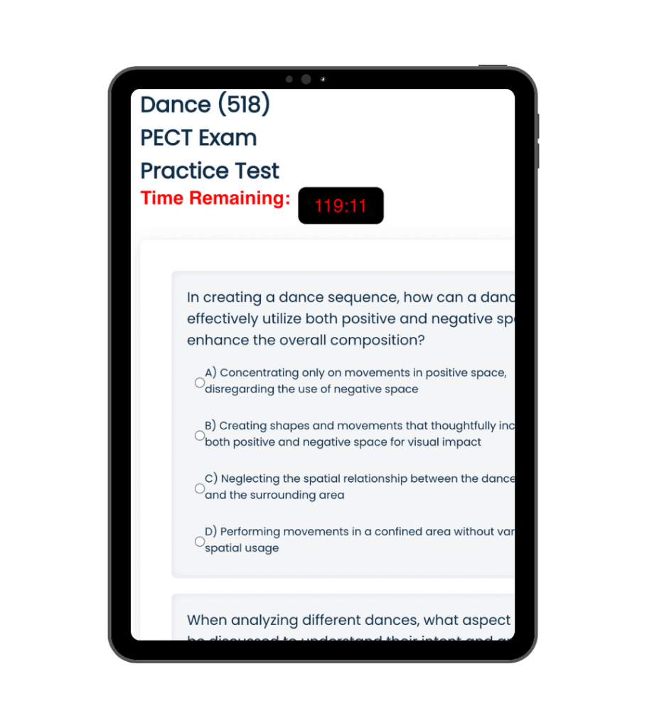 Dance PECT 518 Exam Practice Test